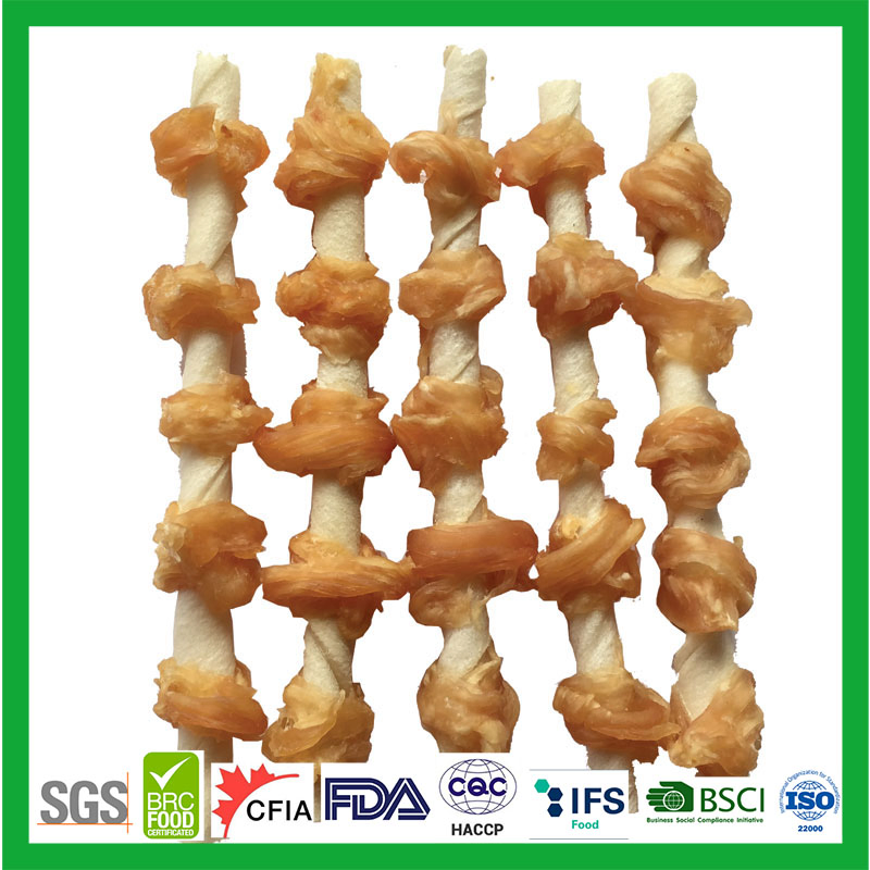 OEM Dental Bonetwined Chicken Wraps 5" Bleached Rawhide Twist Training Rewards Pet Snacks for Dog Cat Pets