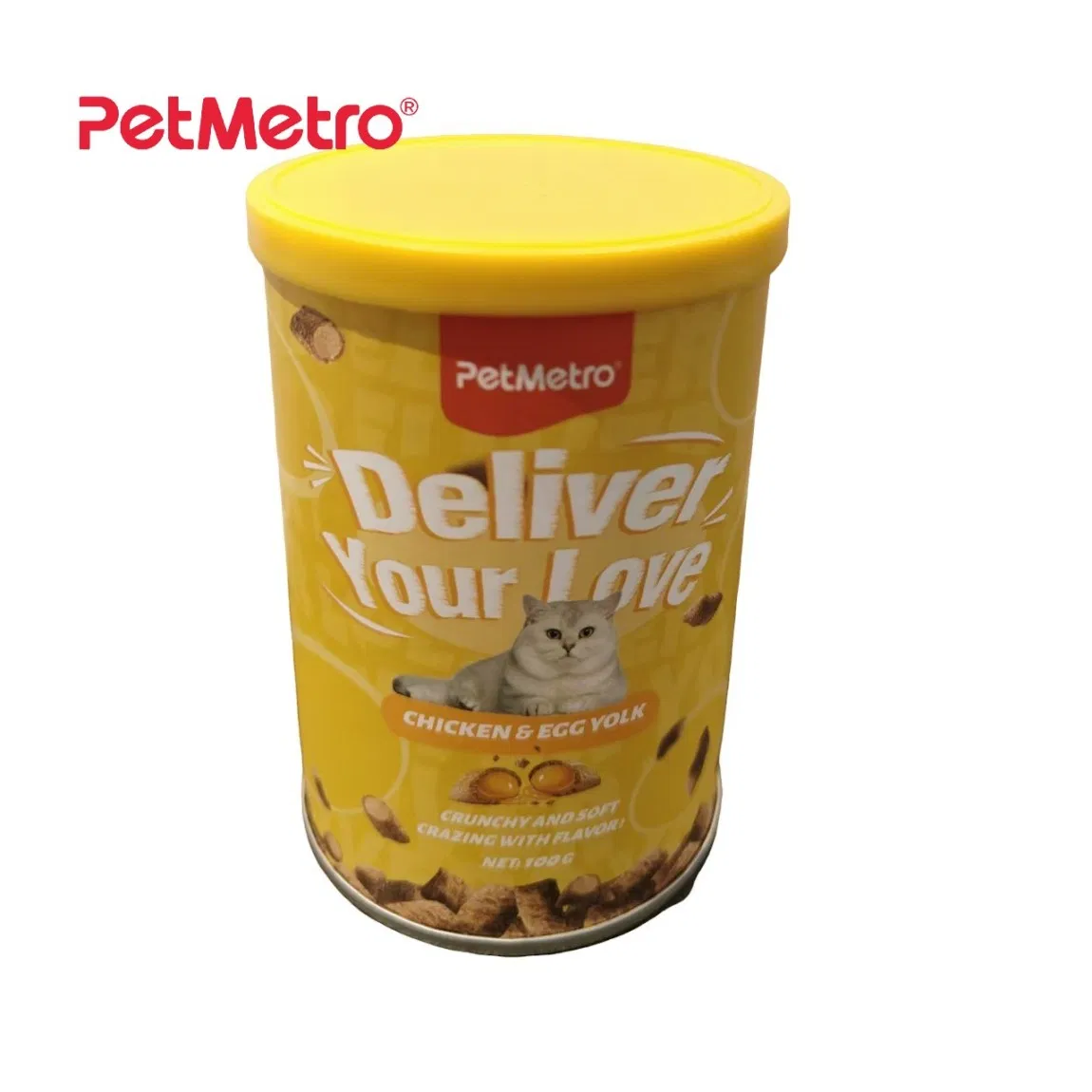 Multi Flavor 100g Crunchy Shell Snack with Creamy Egg Yolk Filling for Pet Retailers Fish Flavor Cat Treats