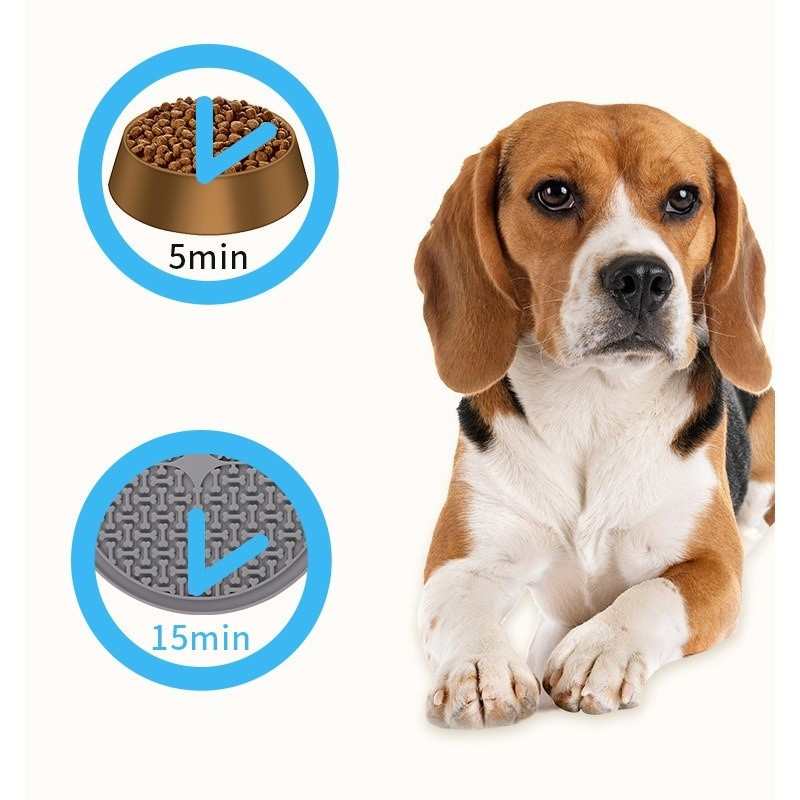 BPA Free and Non-Toxic Easy to Clean Promotes Slow Feeding Interactive Suction Cup Dog Cat Calming Silicone Pet Licking Mat