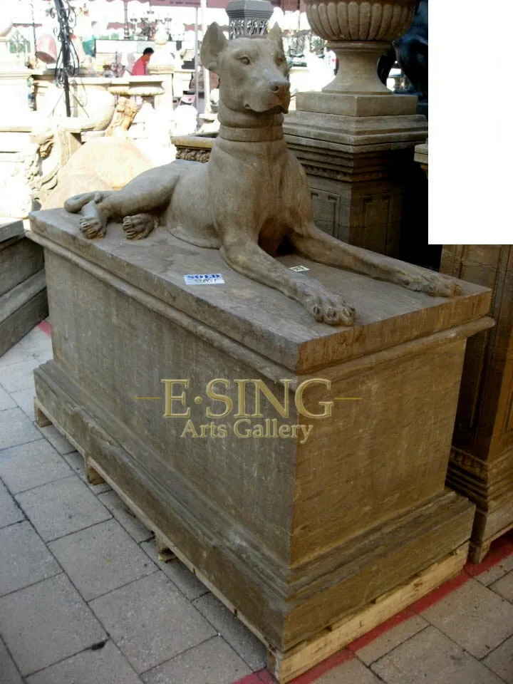 Antique Marble Dog Sculpture 4