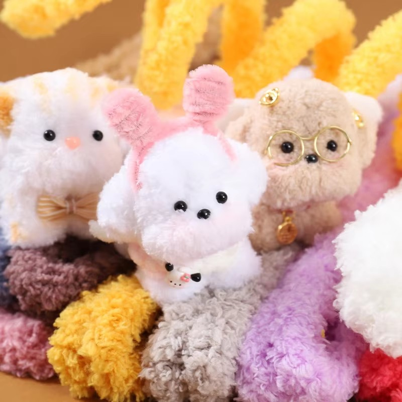 Wholesale DIY Craft Materials 20mm Thick Plush Root and Embroidered Cotton for Puppy Doll Making