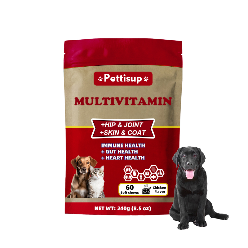 Pettisup 60 Chews Probiotics Supplement Pet Gut Health Support Dog Probiotics Soft Chews Digestive Health Chewable Dog Treats