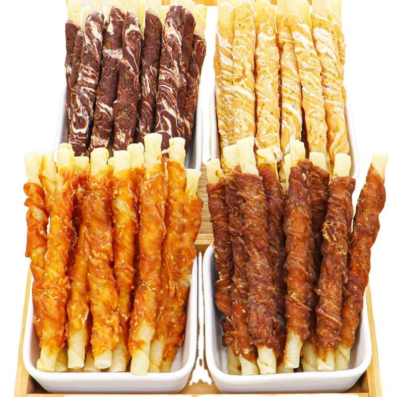 OEM/ODM Custom Dog Chews Pet Treats: Natural Beefhide Roll &amp; Bully Sticks for Dental Care