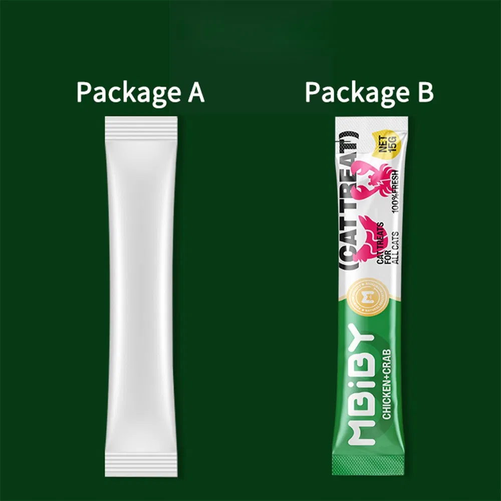 High Protein Good Palatability Easy Digestion Codfish/ Beef Meat Puree Cat Strips Fluid Stick Wet Liquid Snack Food Treat for Kittens Pet Products