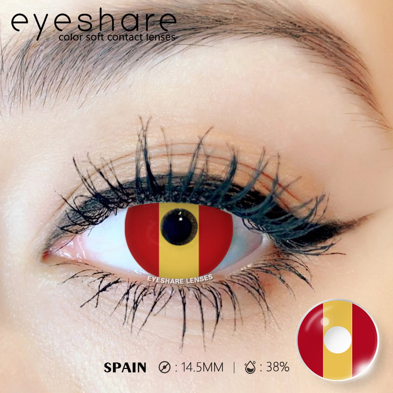 SPAIN Spain Color Contact Lenses 14.5mm Base Curve 8.5mm 38%Water Yearly Disposal CE ISO Certified Model SN