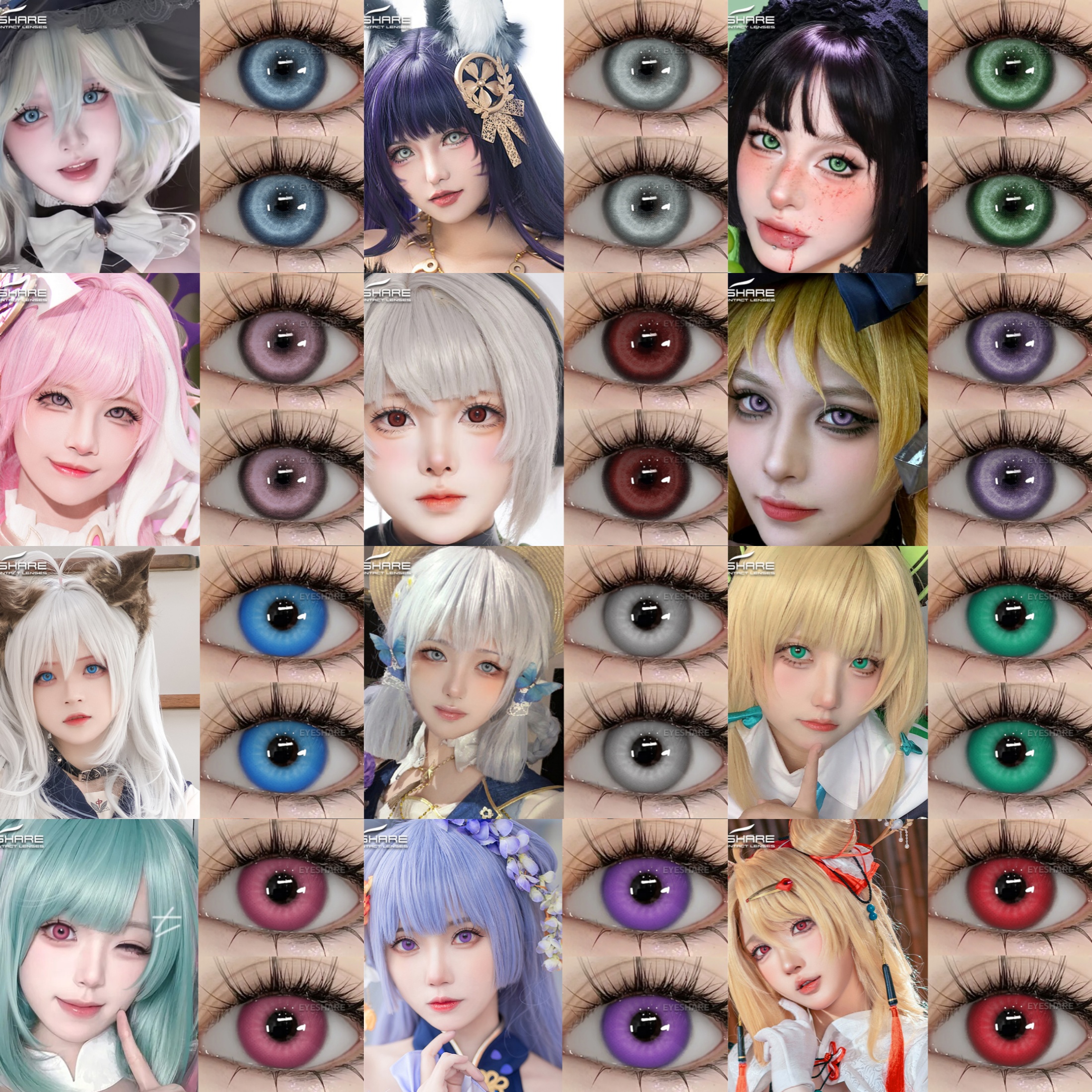EYESHARE Red Contact Lenses for Halloween Crazy Lens Soft Hardness Lenses Sharingan Eye Lens Color Cosplay Lentes De Contacto