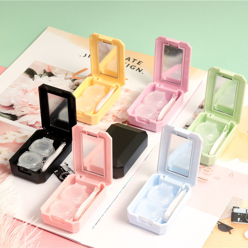 Eyeshare New 1 Pairs Mirror Color Eye Lens Case Contact Lenses Case  Care Box  For Contact Lenses
