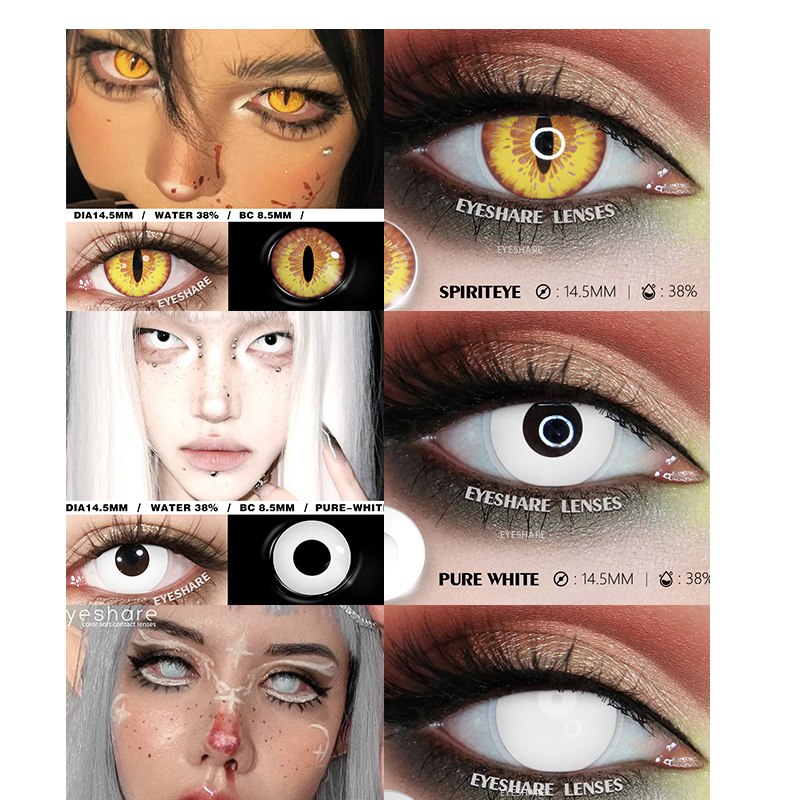 Eyeshare Colored Soft Contact Lenses Sakura Pink Beauty Cute Korean Lens Anime Blind Crazy Halloween Red Cosplay Contact Lenses