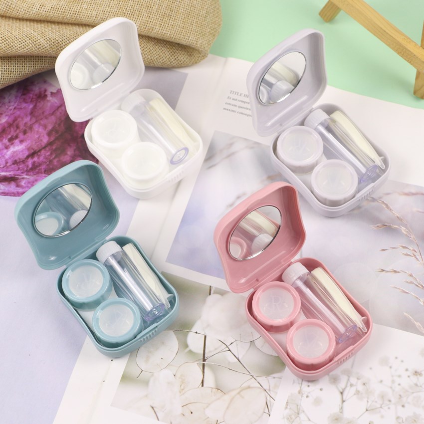 Eyeshare Practical Colored Contacts Lens Case Plastic Manual Eye Contact Lenses Cleaner Water Soaking Accessory