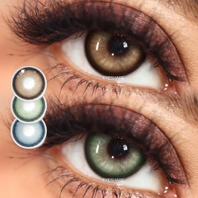 EYESHARE Natural Yearly Use Cosmetic Colored Contacts Lenses With Power Wholesale Colored Soft Contact Lenses