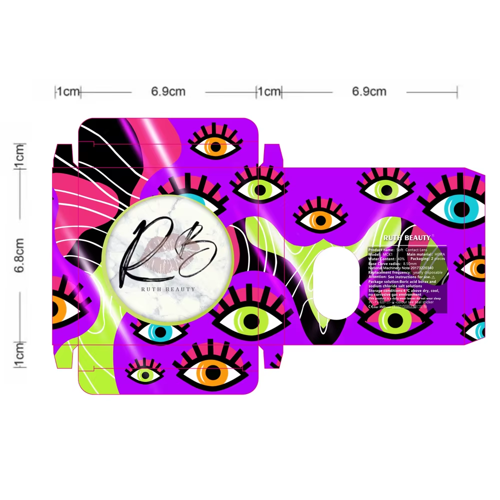 EYESHARE 1 Pair Cosplay Eyes Cosmetic Contact Lens for Halloween with Ivory Board Packaging Logo Carton Box