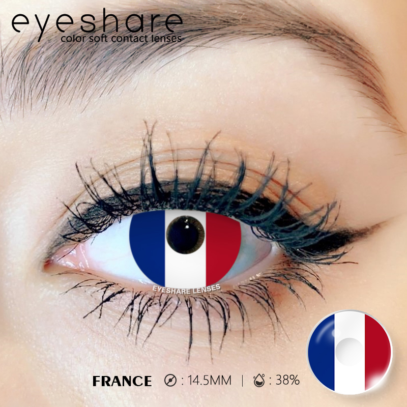FRANCE France Color Contact Lenses 14.5mm Base Curve 8.5mm 38%Water Yearly Disposal MDD Certified Model FN