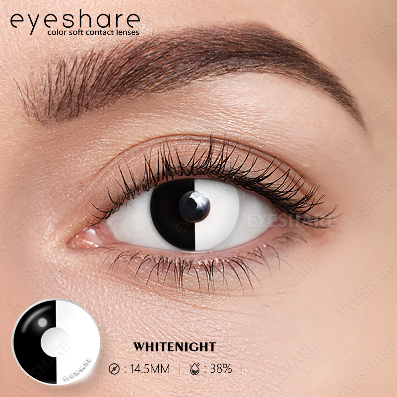 EYESHARE STARRY White Contact Lenses 14.5mm Base Curve 8.5mm 38%Water Yearly Disposal MDD Certified Model SY