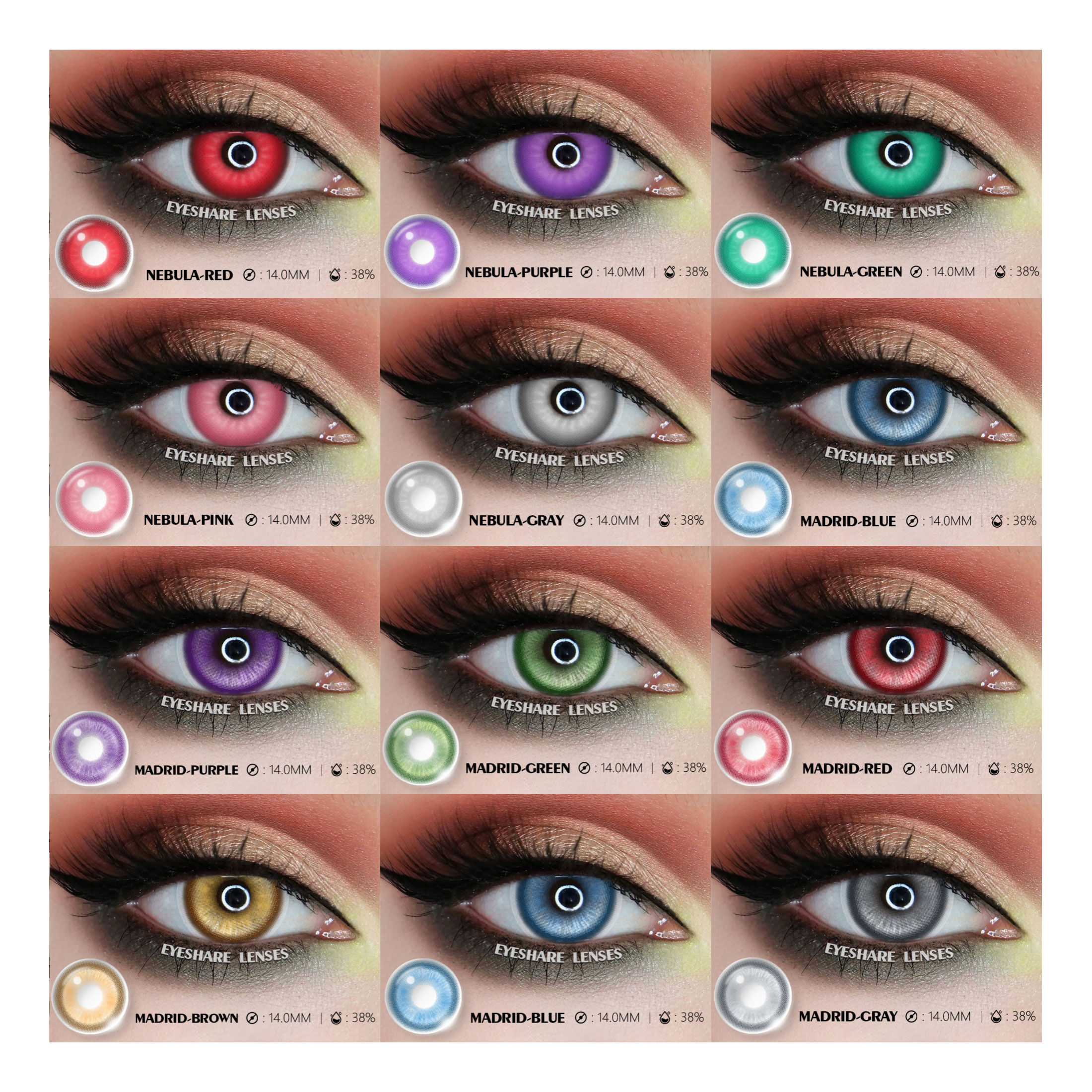 EYESHARE Soft Cosplay Hardness Lenses Sharingan Eye Lens Lentes De Contacto Crazy Lens Color Red Contact Lenses for Halloween