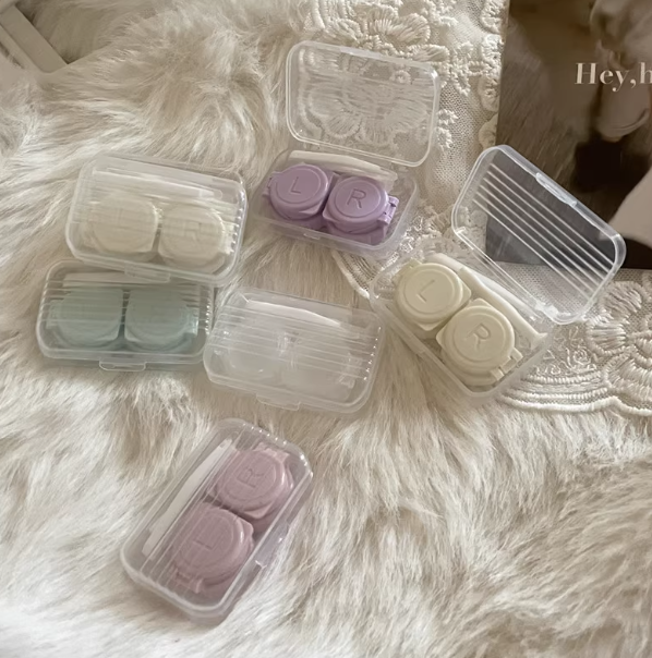 Eyeshare Colorful Plastic Portable Flip Top Contact Lens Box Unisex Travel Contact Container Case
