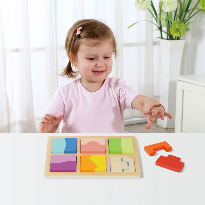 Educational Box Wooden Stacking Stones Shape Touch Box Memory Game Montessori Toys for Kids 25-30 Months