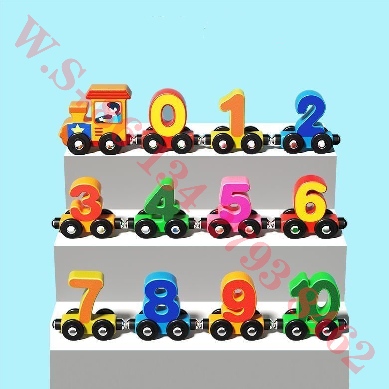 lz 4KMINI splicing 26 letters train wooden toy assembly train building blocks
