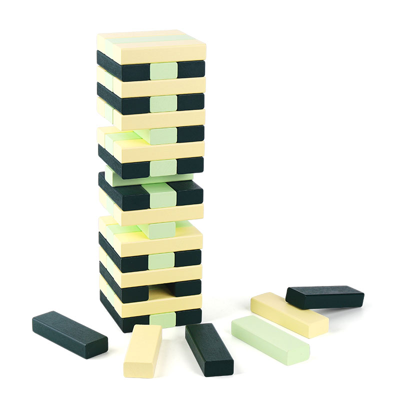 Global Bridge Classic Stackable Eco-friendly Beech Wood Building Blocks Set for Kids 5-7 Years Educational Toy