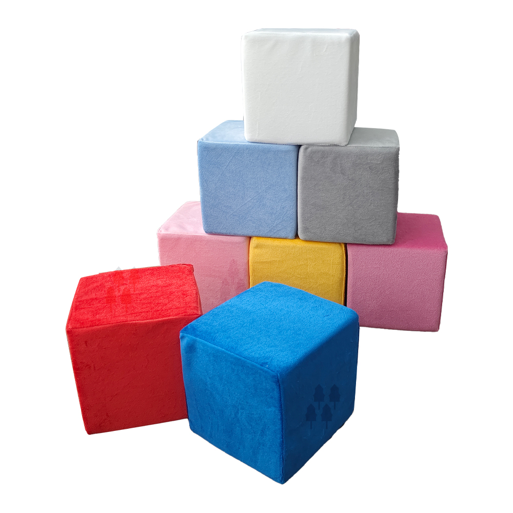 Factory Custom Colorful Soft Baby Toy 14cm Cubic Foam Stacking Toy Set For Toddler Early Educational Sports Theme