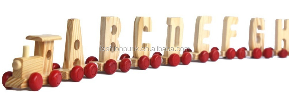 Multifunction Educational Children Baby Toy Wooden Alphabet Train Jewelry Accessories