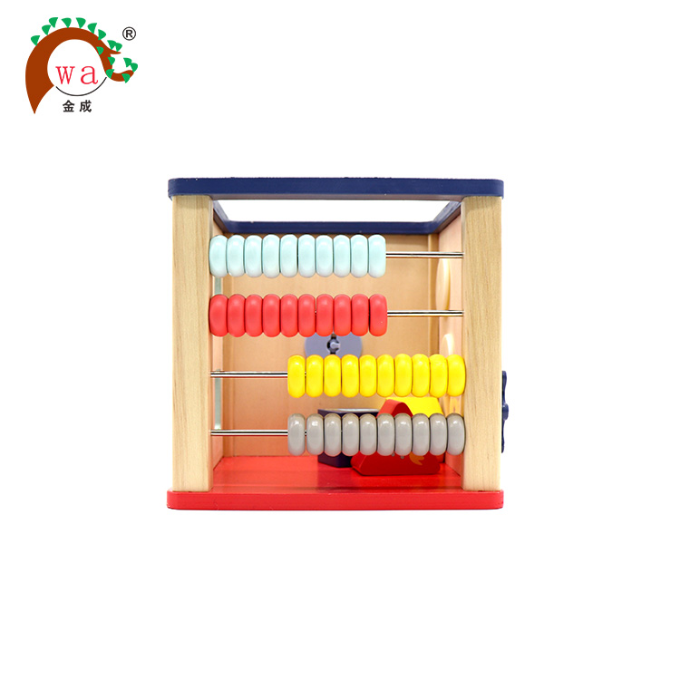 5 in 1 multi-function children wooden activity cube for baby