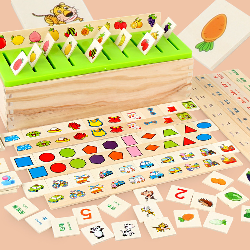 Wooden Montessori Sorting Box New Educational Toys for Preschool Kindergarten Autism Toys for Motor Skills STEM Learning EN71