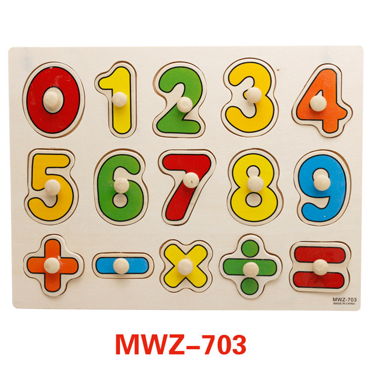 Wooden Hand Grasping Board Letter Puzzle Enlightenment Kindergarten Teaching Educational Wooden Alphabet Puzzle Toy