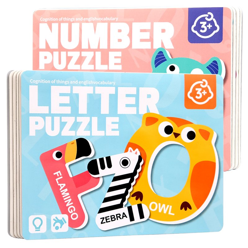 Children's Early Education Wooden Puzzle Toys Montessori Cartoon Magnetic Stickers