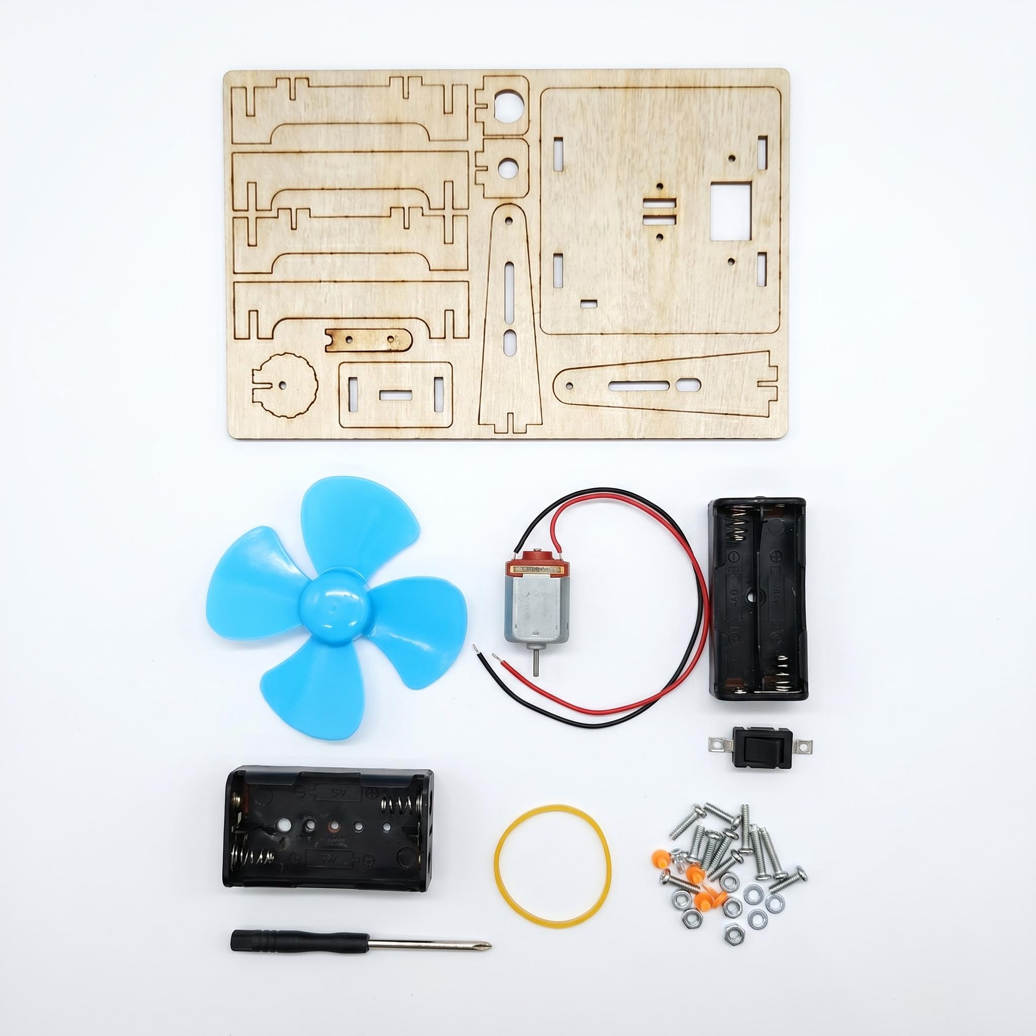 Cute Safe Wooden DIY Fan Assembly Toy Kids STEM Educational Handmade Learning Toy