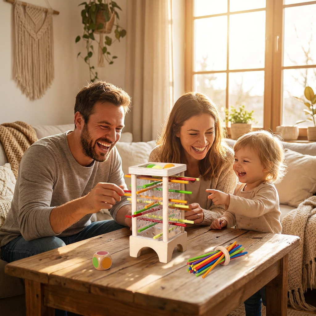 Custom Montessori Wooden Board Game Colorful Sticks Dice Toy Math Counting Early Learning Educational Toy For Kids Family