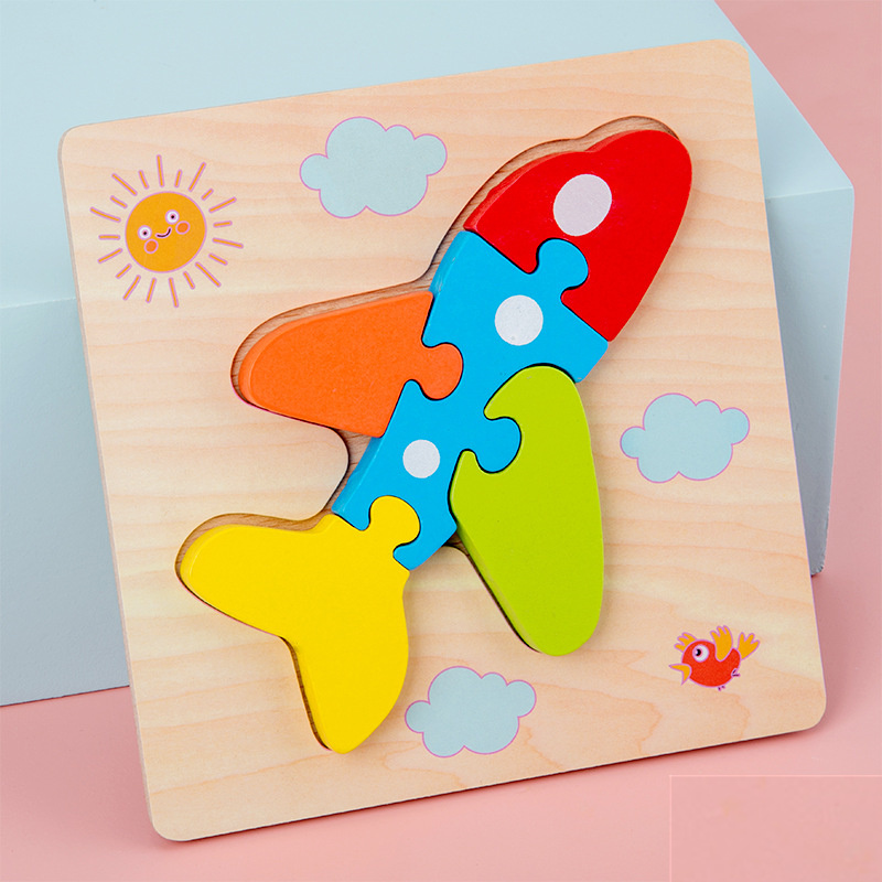 Early Educational 3D Animal Building Blocks Wooden Frog Elephant Duck DIY Toy for 5 to 7 Years