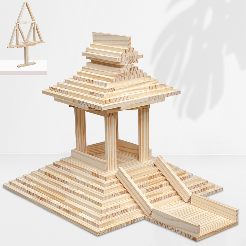 New Wooden Montessori Toys High Quality Colorful Wooden DIY Wooden Log Color Building Blocks Toy Wooden Construction Sets