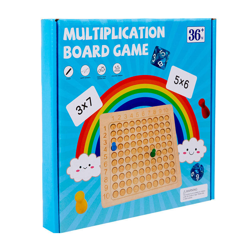 Wholesale Mathematics Teaching Aids Montessori Math Study Toy for Kids Multiplication Board Game Early Educational Wooden Toys