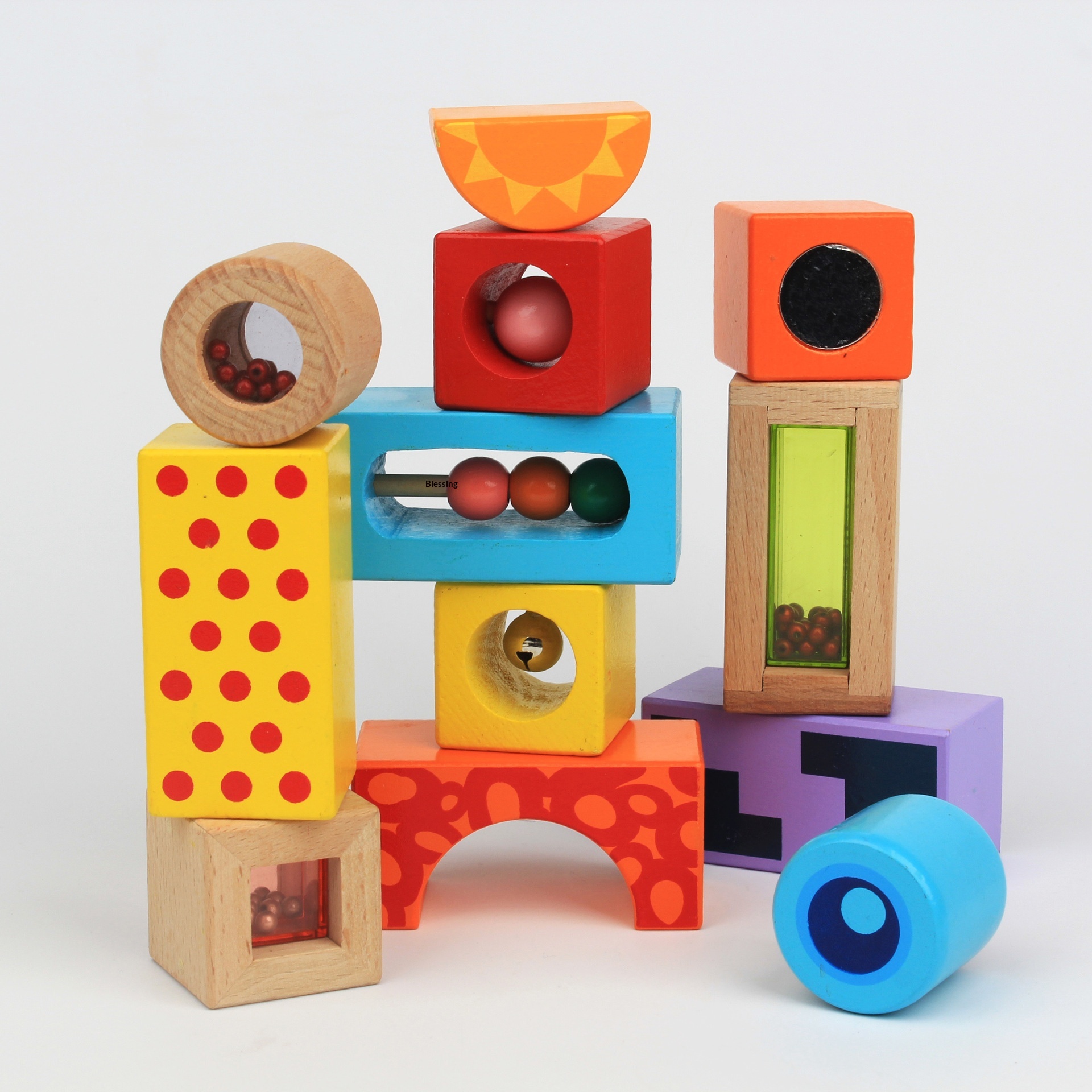 EICHHORN 40-Piece Wooden Sound Building Blocks Montessori Enlightenment Sensory Educational Toys for Early Childhood Education