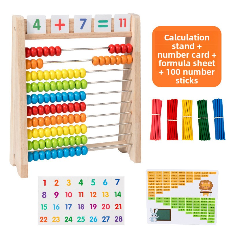 Wooden Abacus for Kids Educational Preschool Math Learning Toy for Baby Age Range Math Manipulatives Games