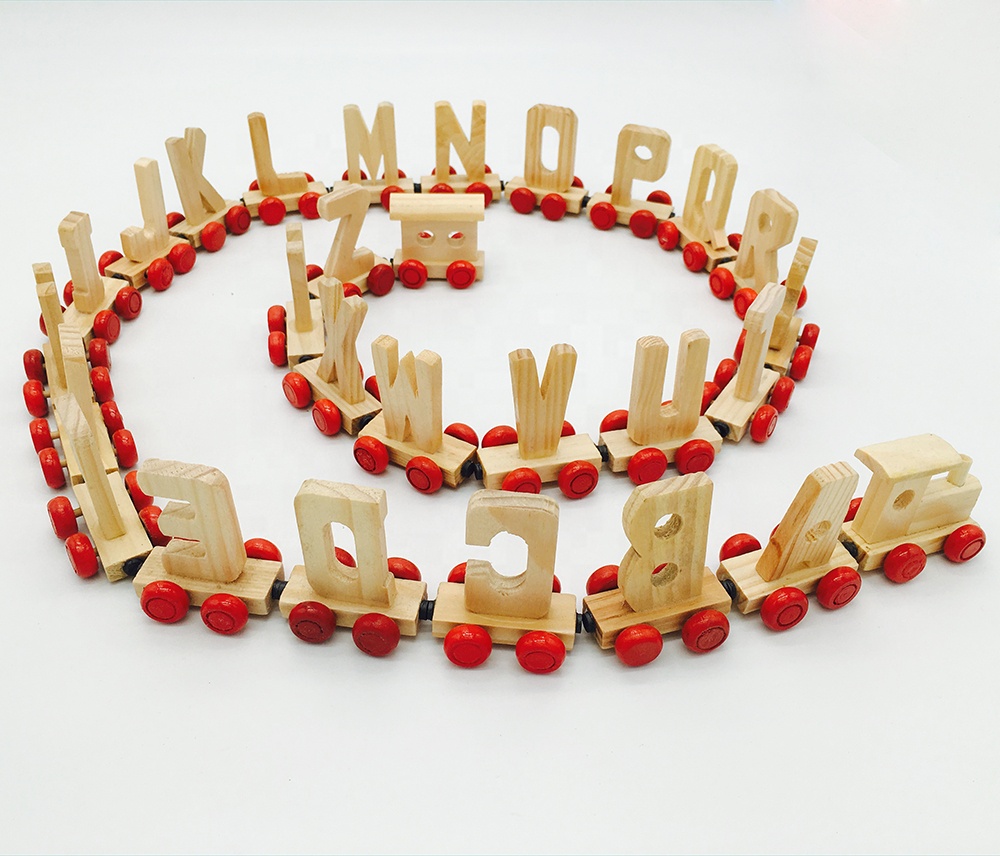 Wooden Early Educational Toy Alphabet Train Wooden Train Educational Letter Train Toy
