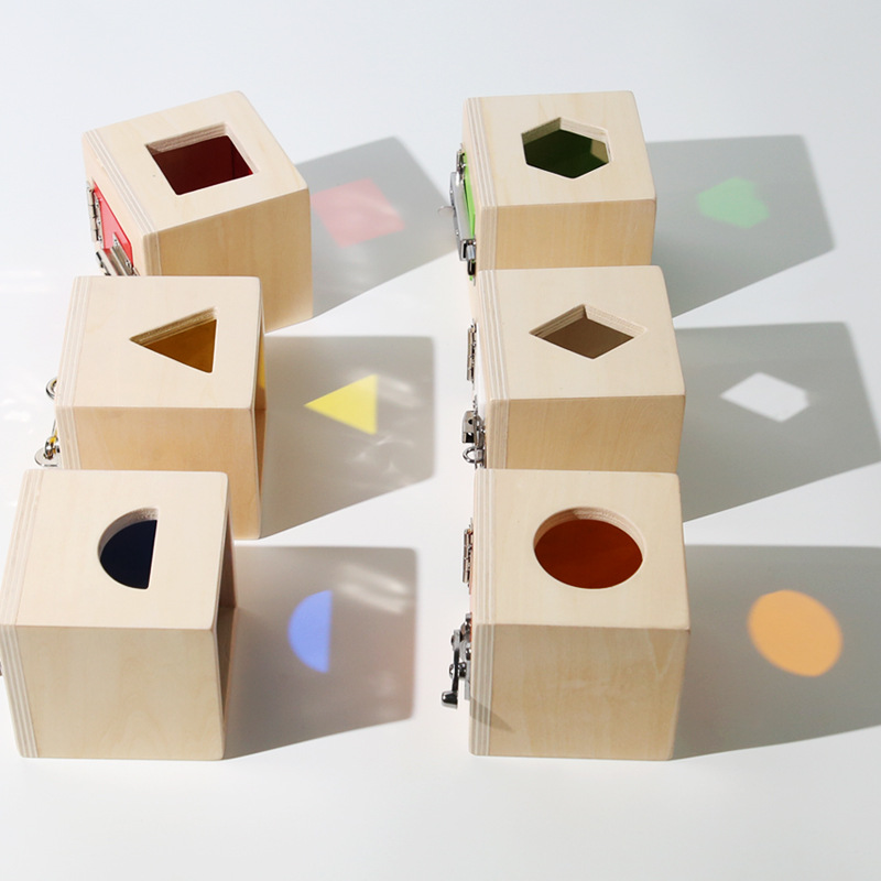 Classic New Design Wooden Six for Box Busy Box Educational Toy for 2 to 4 Years Old Kids Sensory Play CPC CE Certified