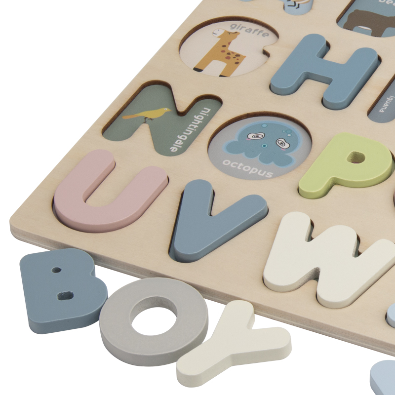 New Capital Letter Kids Educational Toy Baby Alphabet Number Wooden Chunky Puzzle