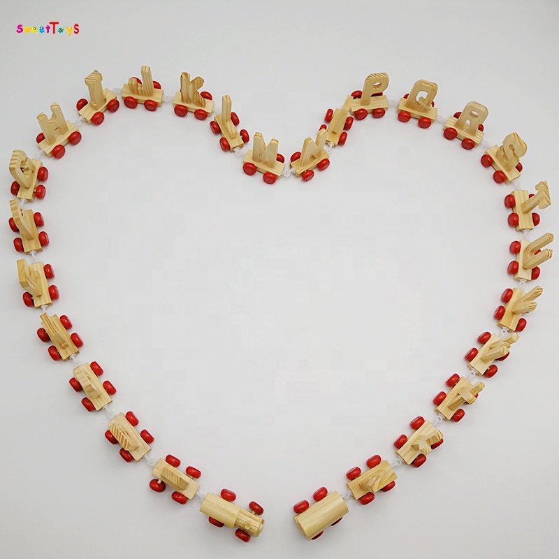 Hot Selling 26 Alphabets Wooden Train Letters Toy For Children Early Education