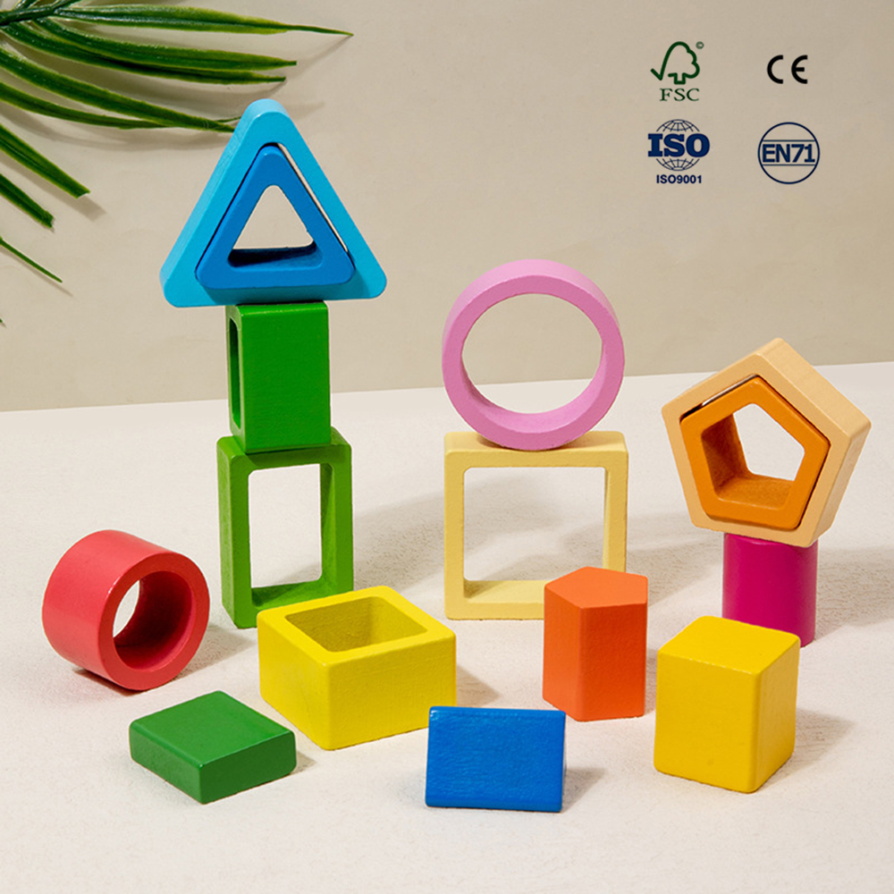 Montessori Toys for 1 2 3 Year Old Boys Girls-Wooden Sorting Stacking Toys for Baby Toddlers Educational Shape Color Sorter