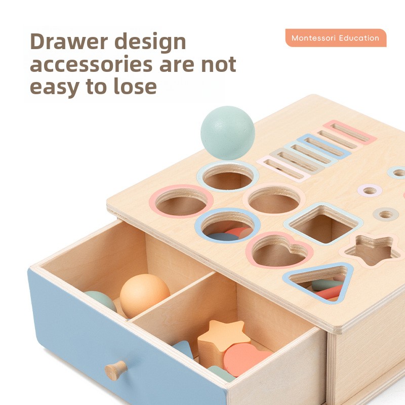 Montessori Wood Coin Box Educational Toy for Infants &amp; Children Color Recognition &amp; Shape Matching Early Education