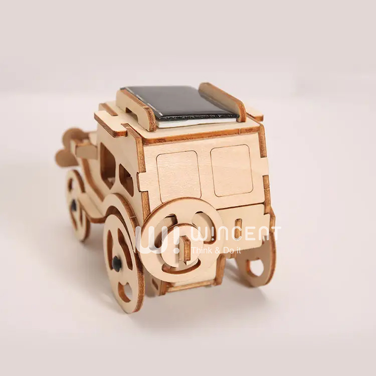 Wincent 3d Wooden Puzzle Solar Powered Car Off Road Diy Model Kit Stem Educational Toy Science Project Kids Gift