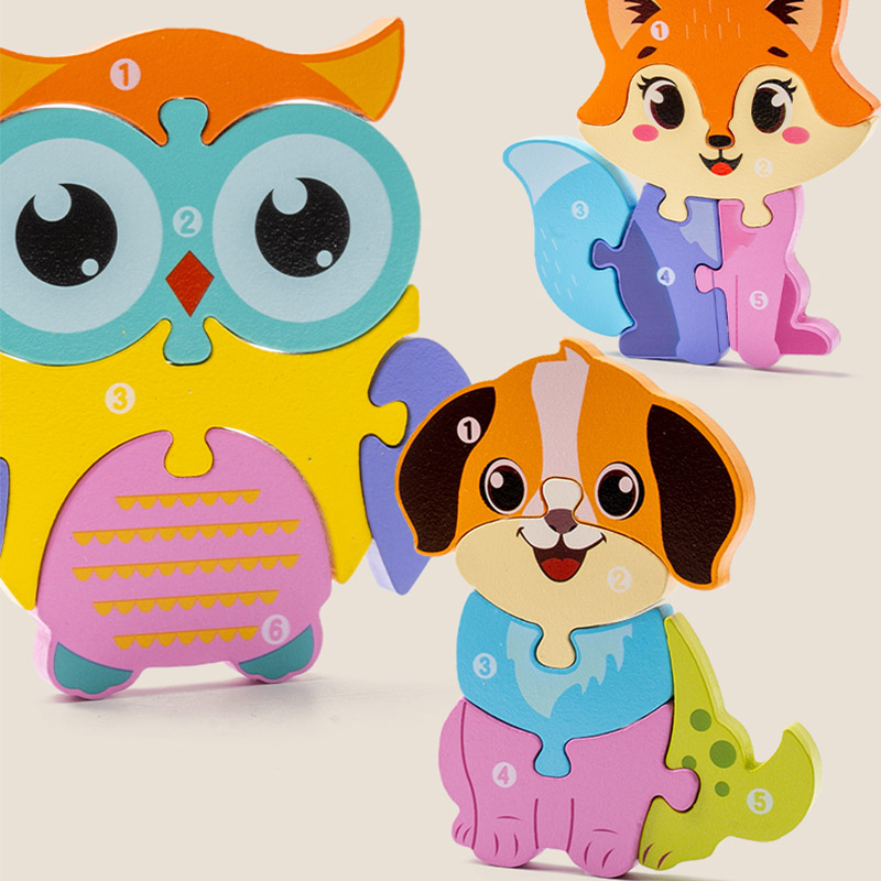 Children 3D Animal Traffic Jigsaw Puzzles Spell Alphabets Learning Blocks Board Games Educational Toys For Kids Boys Girls
