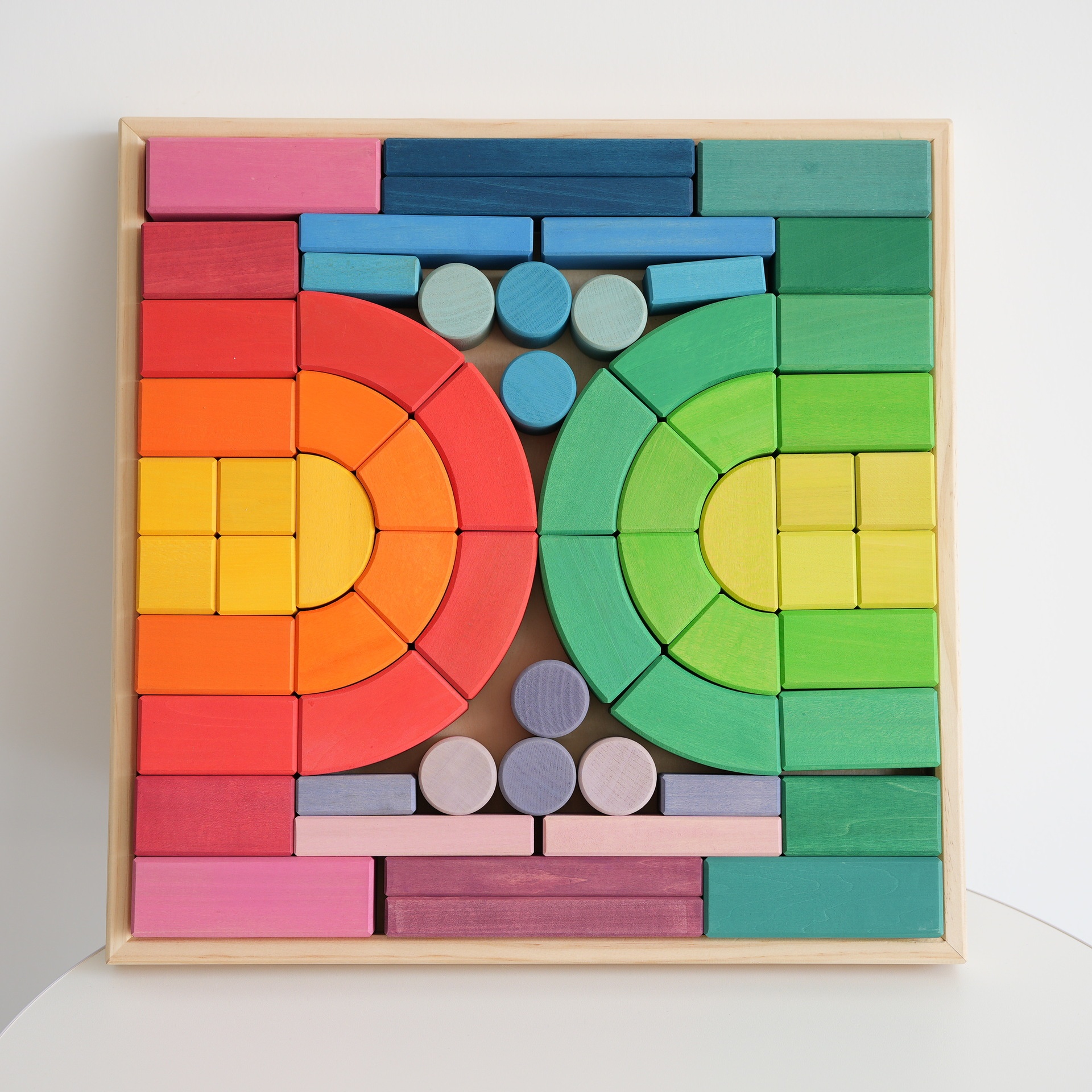 1001 Nights Solid Wood Neutral Wooden Block Set Large Stacking Castle DIY Toy For Rainbow Building Dyeing &amp; Coloring Optimal Fun