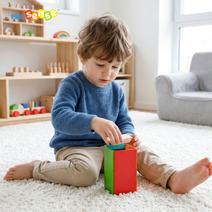 EDUsense Colored Magnetic Cuboid Wooden Block Set 6 Pcs STEM Building Toy for 2 to 4 Years Old Spatial &amp; Sensory Learning