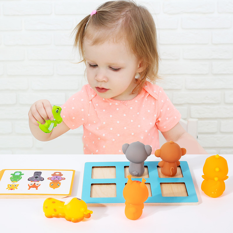Montessori Educational Wooden Animal Swap Game Toy for Children's Shape Matching Color Recognition Early Learning CPC CE