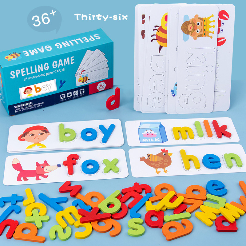 26 English Letters Spelling Practice Kids Wooden Word Game Early Education Cognitive Educational Toys Made
