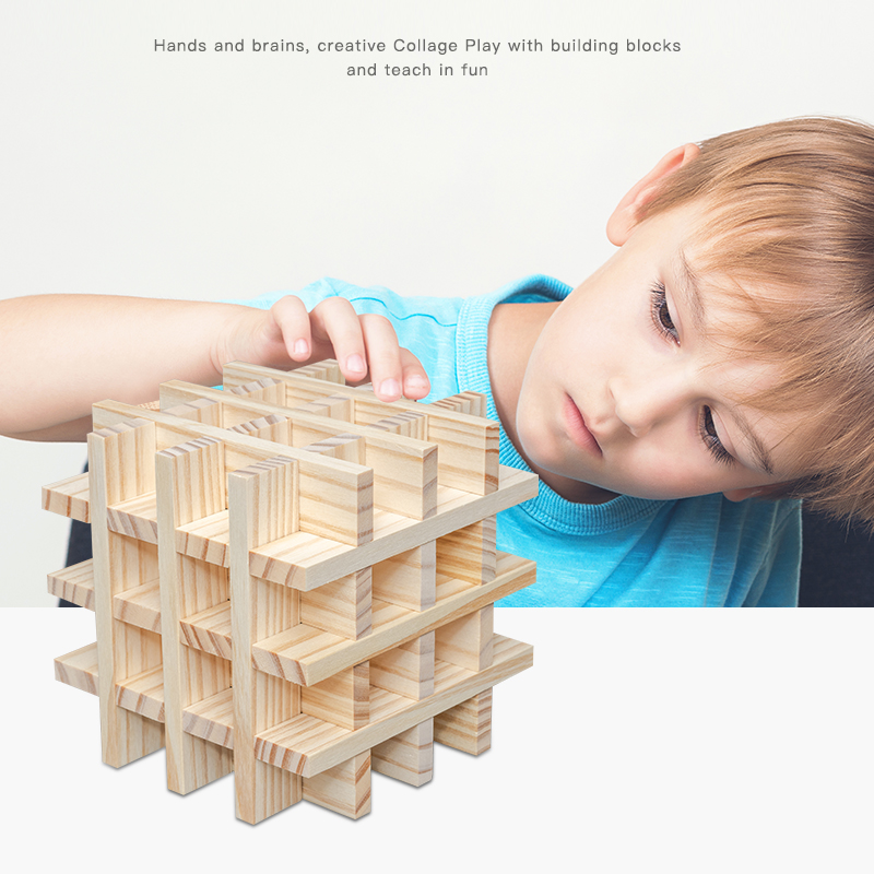 New Wooden Montessori Toys High Quality Colorful Wooden DIY Wooden Log Color Building Blocks Toy Wooden Construction Sets
