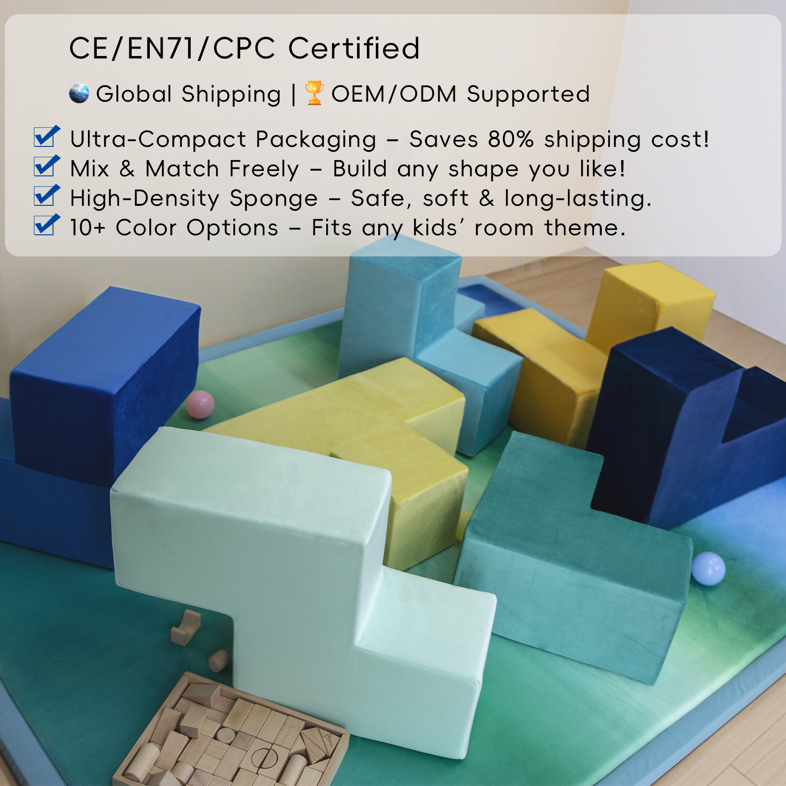 Modern Style Baby Soft Flannel Styrofoam Activity Cube Puzzle Toys For Children's Play Area In Bedroom &amp; Living Room