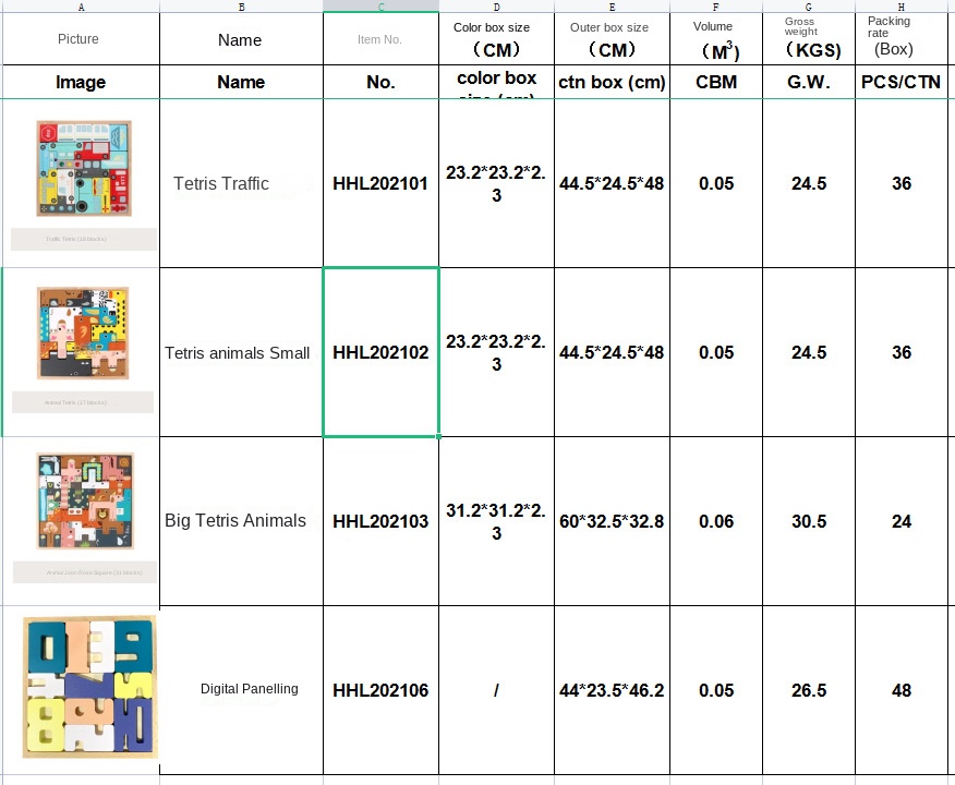 Animal Puzzle Building Blocks